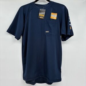 Ariat Men’s Rebar Heat Fighter Work Short Sleeve T-Shirt Vented Navy Blue XS NEW